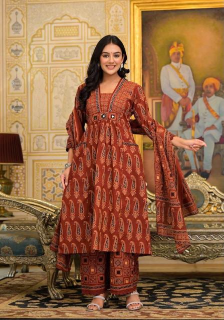 Jaipuri 3pcs anarkali wholesale rate kurtis in ahmedabad